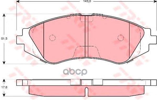 Колодки Тормозные Дисковые Передн Daewoo: Lanos 97-, Lanos Седан 97-, Nubira 97-, Nubira Wagon 97-, Nubira Седан 97- TRW арт....