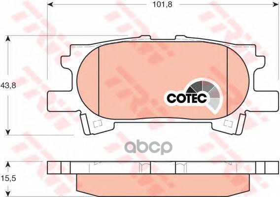 Колодки задние LEXUS RX RX300/RX350/RX400h TRW GDB3339 TRW арт. GDB3339