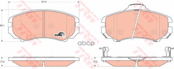 Колодки передние HYUNDAI SONATA V, TUCSON (JM), KIA SOUL (AM) GDB3352 TRW арт. GDB3352