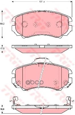 Колодки Тормозные Дисковые Передн Hyundai: Elantra 06-, Elantra Седан 00-,  Kia: Sportage 04- TRW арт. GDB3386