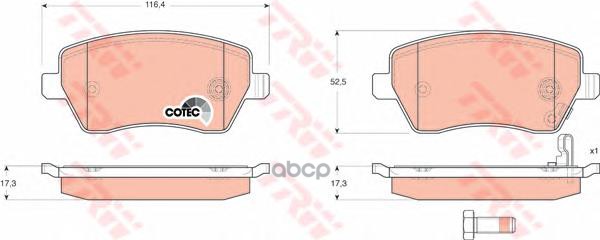 Колодки передние SUZUKI SWIFT /OPEL AGILA 08- TRW GDB3396 TRW арт. GDB3396