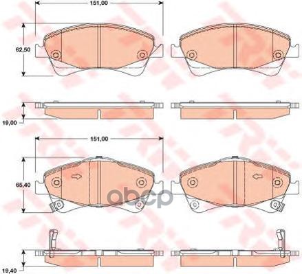 Колодки передние TOYOTA Avensis TRW GDB3479 TRW арт. GDB3479