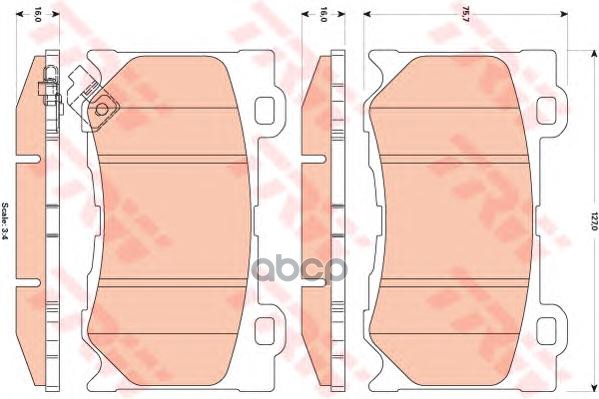 Колодки передние INFINITI FX, G, QX70 GDB3505 TRW арт. GDB3505