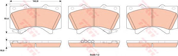 Колодки передние TOYOTA LAND CRUISER 200, LEXUS LX570 GDB3524 TRW арт. GDB3524