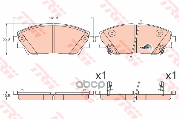 Колодки передние MAZDA 3 (BM) 2013- GDB3592 TRW арт. GDB3592