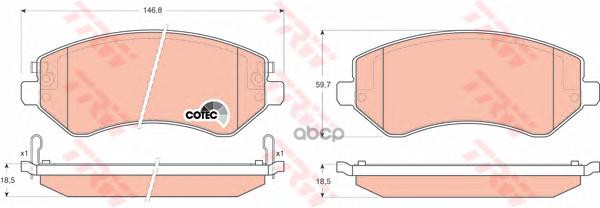 Колодки передние DODGE Caravan TRW GDB4126 TRW арт. GDB4126