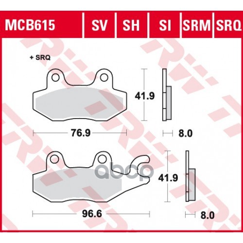 Торм.колодки дисковые MCB615SI TRW арт. MCB615SI
