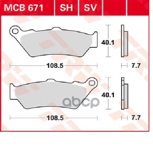 Колодки дисковые MCB671SV TRW арт. MCB671SV