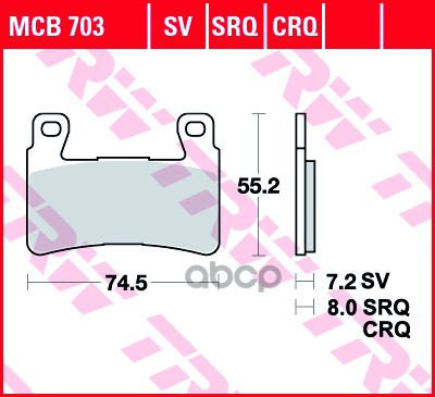 Колодки дисковые MCB703 TRW арт. MCB703