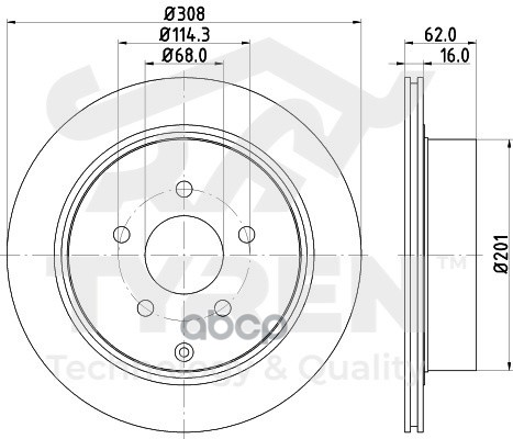 Диск тормозной задний TYREN арт. TYR1011701