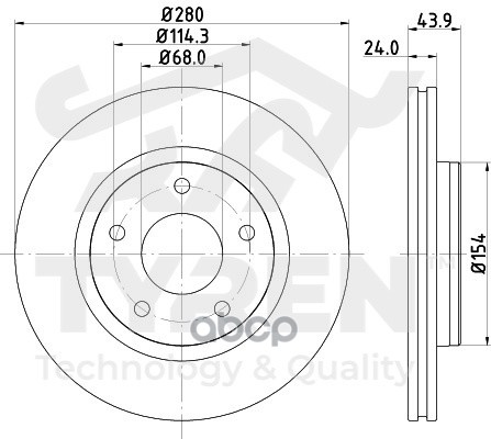 Диск Тормозной Передний TYREN арт. TYR1011751