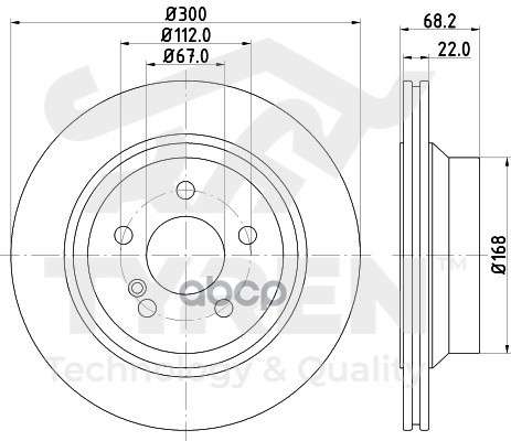 Диск тормозной задний TYREN арт. TYR1015161