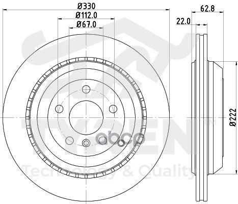 Диск тормозной задний TYREN арт. TYR1015401