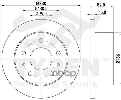 Диск тормозной задний TYREN арт. TYR1017121