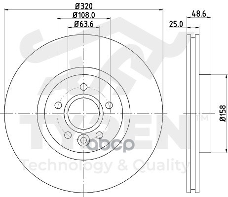 Диск тормозной передний TYREN арт. TYR1021961