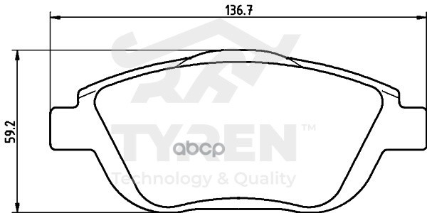 Колодки тормозные дисковые передние TYREN арт. TYR1211621