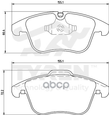 Колодки тормозные дисковые передние TYREN арт. TYR1211641