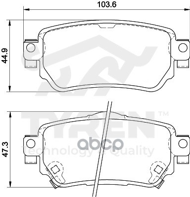 Колодки тормозные дисковые задние TYREN арт. TYR1212271