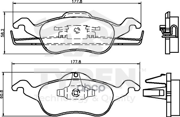 Колодки тормозные дисковые передние TYREN арт. TYR1213421