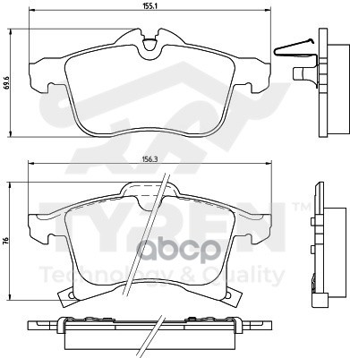 Колодки тормозные дисковые передние TYREN арт. TYR1216921