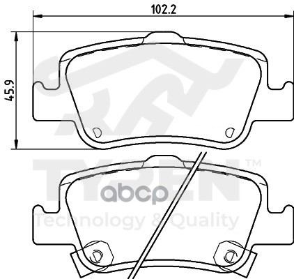 Колодки тормозные дисковые задние TYREN арт. TYR1219051