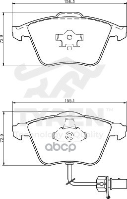 Колодки тормозные дисковые передние TYREN арт. TYR1219821