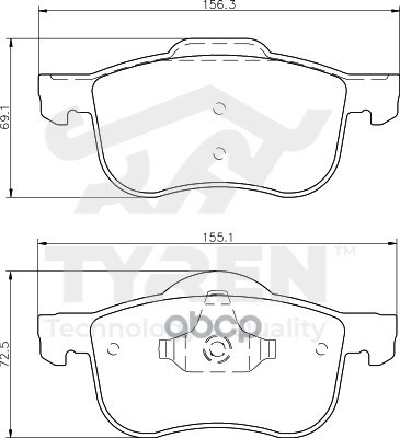 Колодки тормозные дисковые передние TYREN арт. TYR1220121