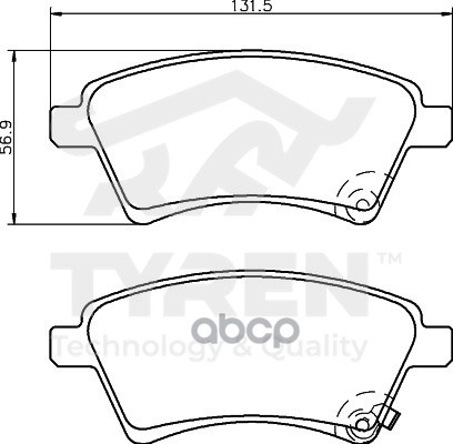 Колодки тормозные дисковые передние TYREN арт. TYR1220651