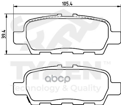 Колодки тормозные дисковые задние TYREN арт. TYR1220681