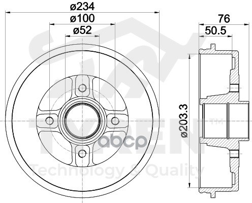 Барабан тормозной TYREN арт. TYR1311611