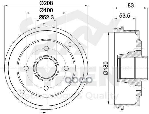 Барабан тормозной TYREN арт. TYR1311631
