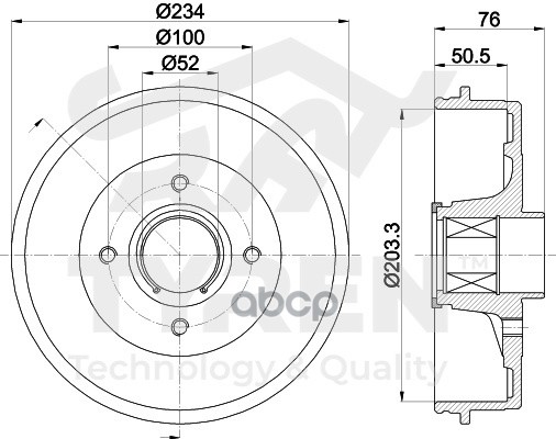 Барабан тормозной TYREN арт. TYR1311751