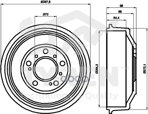 Барабан тормозной TYREN арт. TYR1313011