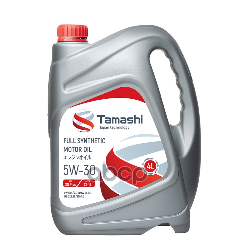 Tamashi 5W-30 4L Acea C3, Sn+ (Mb 229.51/229.52, Bmw Ll-04, Vw 504.00/507.00) Масло Моторное Синтетическое