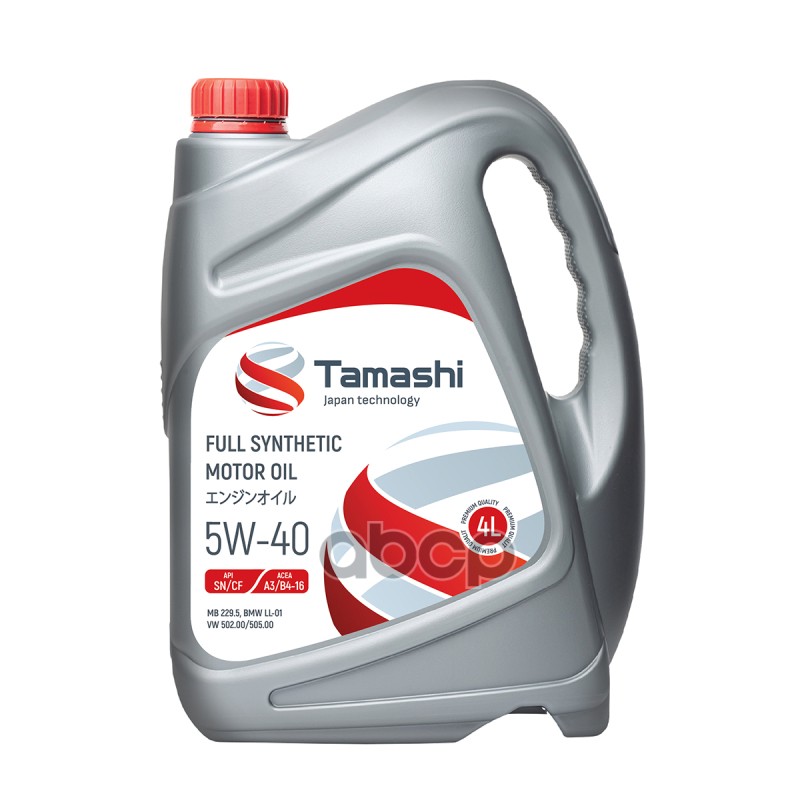 Tamashi 5W-40 4L Api Sn/Cf, A3/B4-16 (Mb 229.5,Bmw Ll-01, Vw502.00/505.00) Масло Моторное Синтетическое