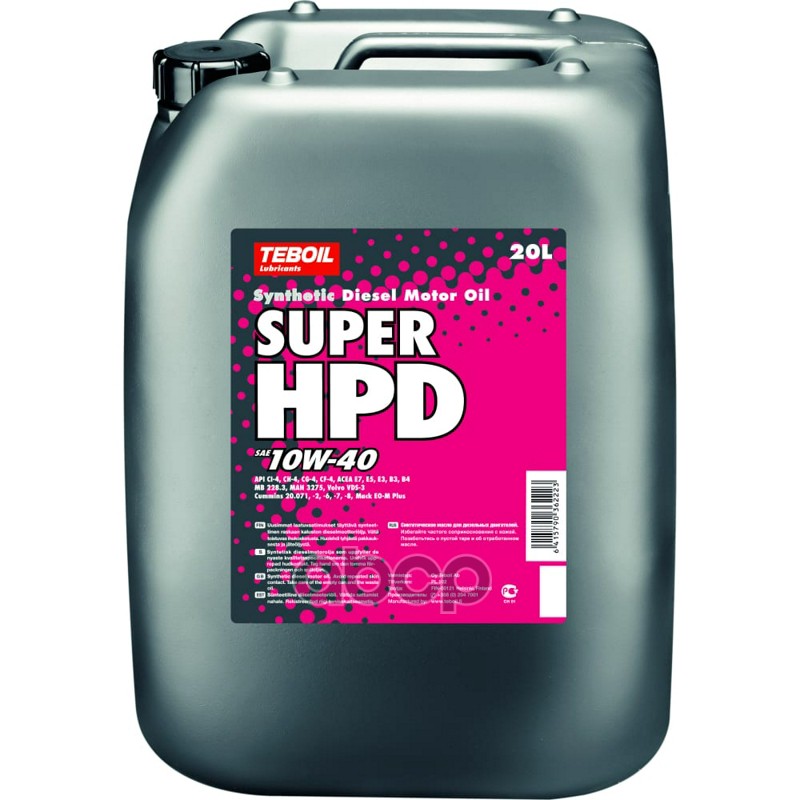 Teboil Масло моторное TEBOIL Super HPD 10W-40 полусинтетическое 20 л 3461154