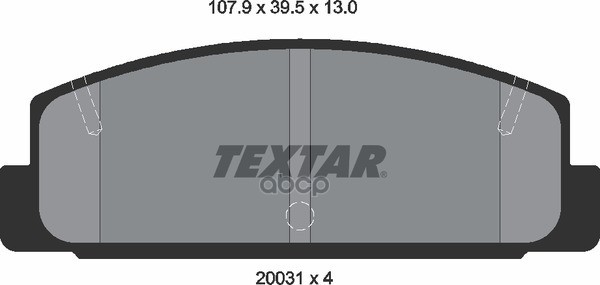 Колодки Тормозные Дисковые Задн Mazda: 323 F Vi 1.9 16V 98-04, 323 S Vi 1.9 16V 98-04 Textar арт. 2003101