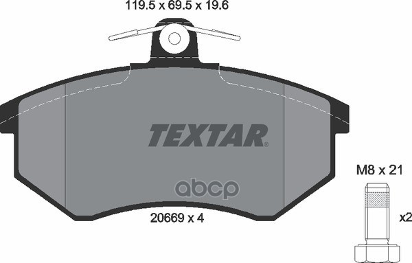 Колодки тормозные передние TEXTAR 2066921 Textar арт. 2066921