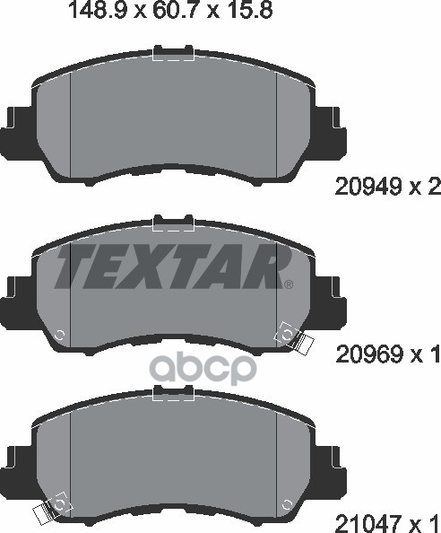 Колодки Тормозные Дисковые | Перед | Textar арт. 2094901