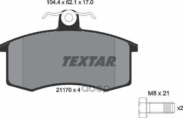Колодки передние ВАЗ 2108-09 TEXTAR 2117002 Textar арт. 2117002
