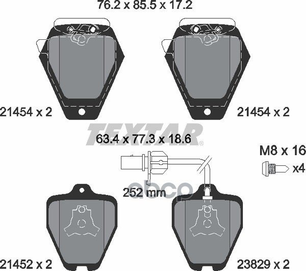 Колодки Тормозные Дисковые Компл. A4 (8D2  B5) A4 Avant (8D5  B5) A4 Saloon (8D2  B5) A4 Stufenheck Textar арт. 2145401