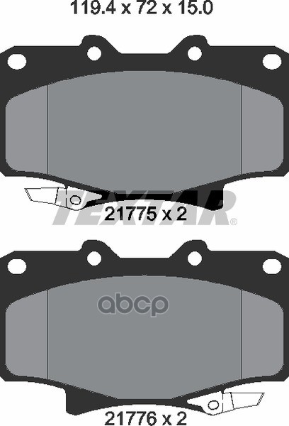 Колодки Тормозные Дисковые Передн Toyota: Land Cruiser 80 90-97, Land Cruiser 90 96- Textar арт. 2177501