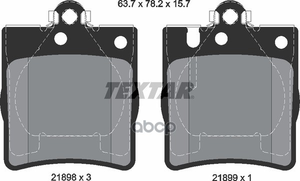 Колодки задние с противошумной пластиной Q+ MERCEDES W203 00>/A208/A209 CLK TEXTAR 2189803 Textar арт. 2189803