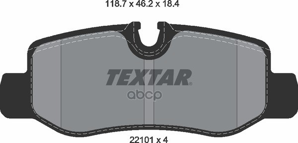 Колодки задние с противошумной пластиной Q+ MB Vito W447 14-> TEXTAR 2210101 Textar арт. 2210101