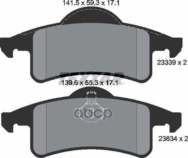 Колодки тормозные задние JEEP JEEP (BJC) TEXTAR 2333901 Textar арт. 2333901