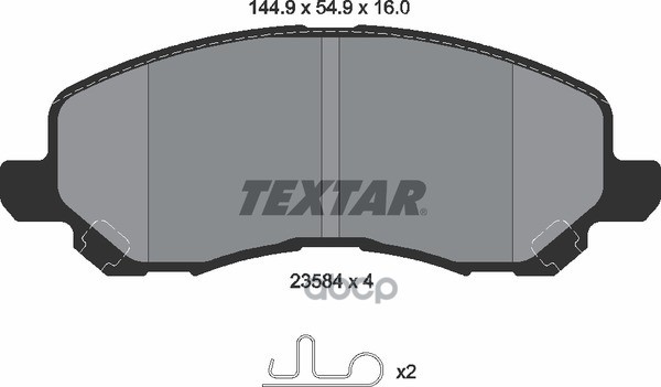 Колодки тормозные передние CHRYSLER DODGE JEEP LANCIA TEXTAR 2358403 Textar арт. 2358403