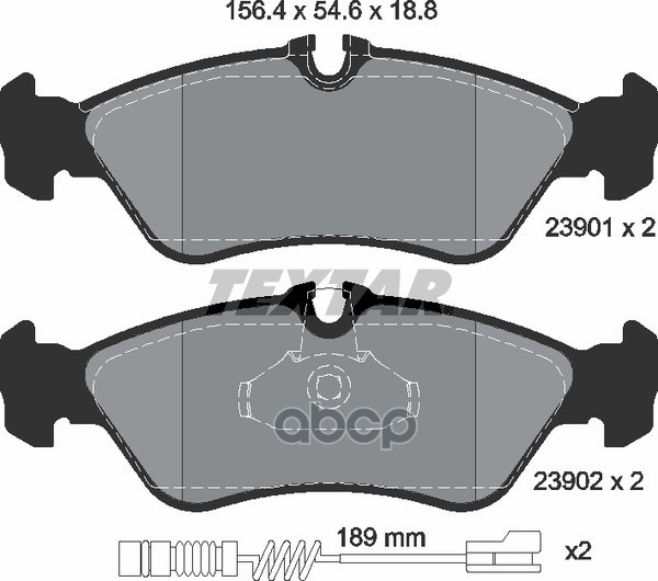 Колодки задние MB 2/3/4T-Sprinter/VW LT 28-46 II 96-06 TEXTAR 2390101 Textar арт. 2390101