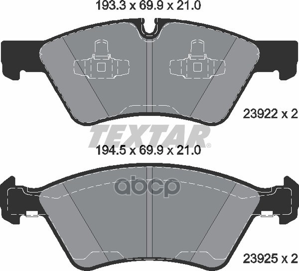 Колодки передние с противошумной пластиной Q+ MB W164/X164/W251/W211 TEXTAR 2392201 Textar арт. 2392201
