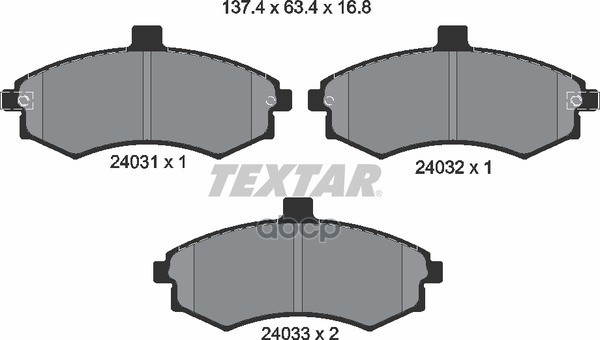 Колодки тормозные дисковые компл. AVANTE (XD) AVANTE Stufenheck (XD) ELANTRA Saloon (XD) ELANTRA Stu Textar арт. 2403101