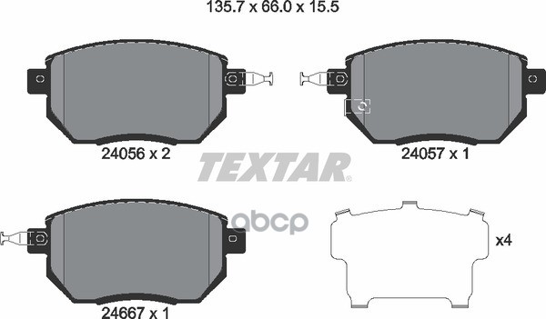 Колодки тормозные передние TEXTAR 2405601 Textar арт. 2405601